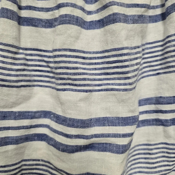 J Crew White and Blue Striped Nautical 100% Linen Casual Short Mini Skirt Size 2 - Picture 9 of 10